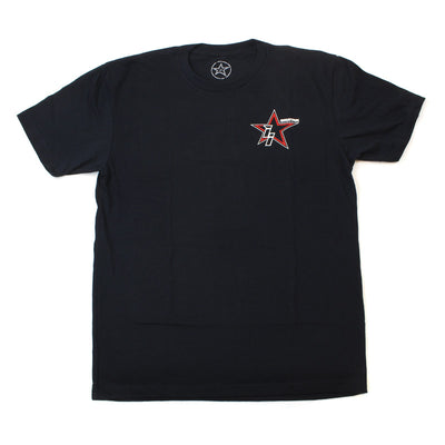 Red IIStar Logo Black Short Sleeve T-Shirt - 4XL