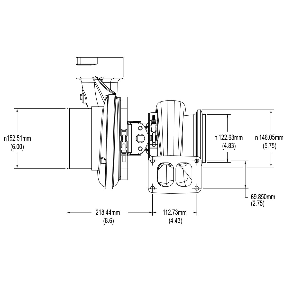 14969880001 CAT C-15 S410SX TURBO 80MM 1.58 A/R – Industrial Injection
