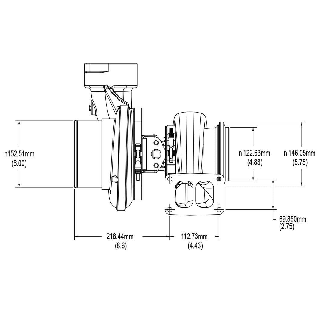 14969880001 CAT C-15 S410SX TURBO 80MM 1.58 A/R - Industrial Injection