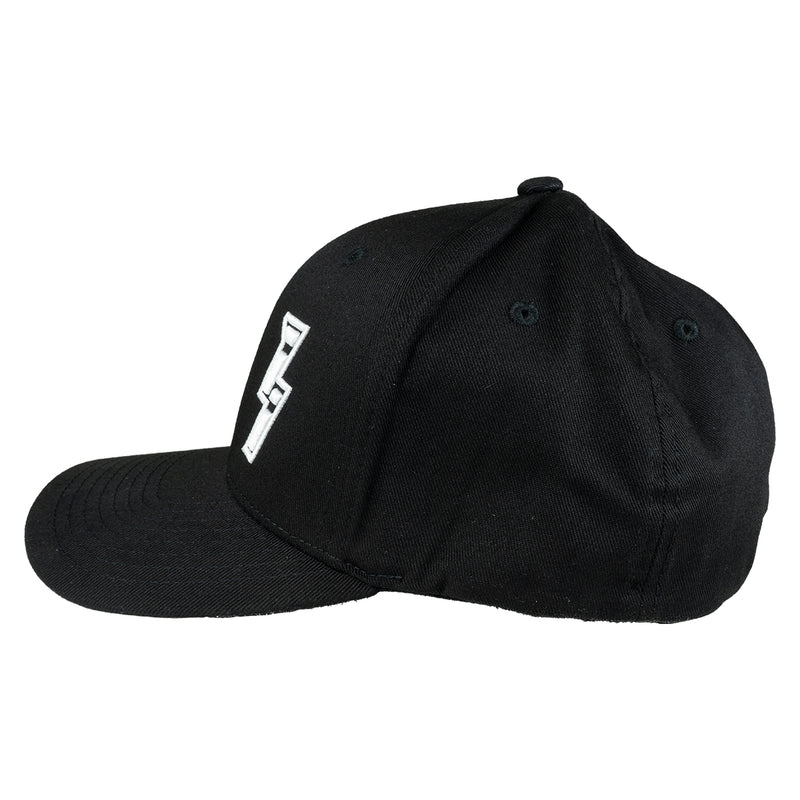 Black and White Flex Fit Hat