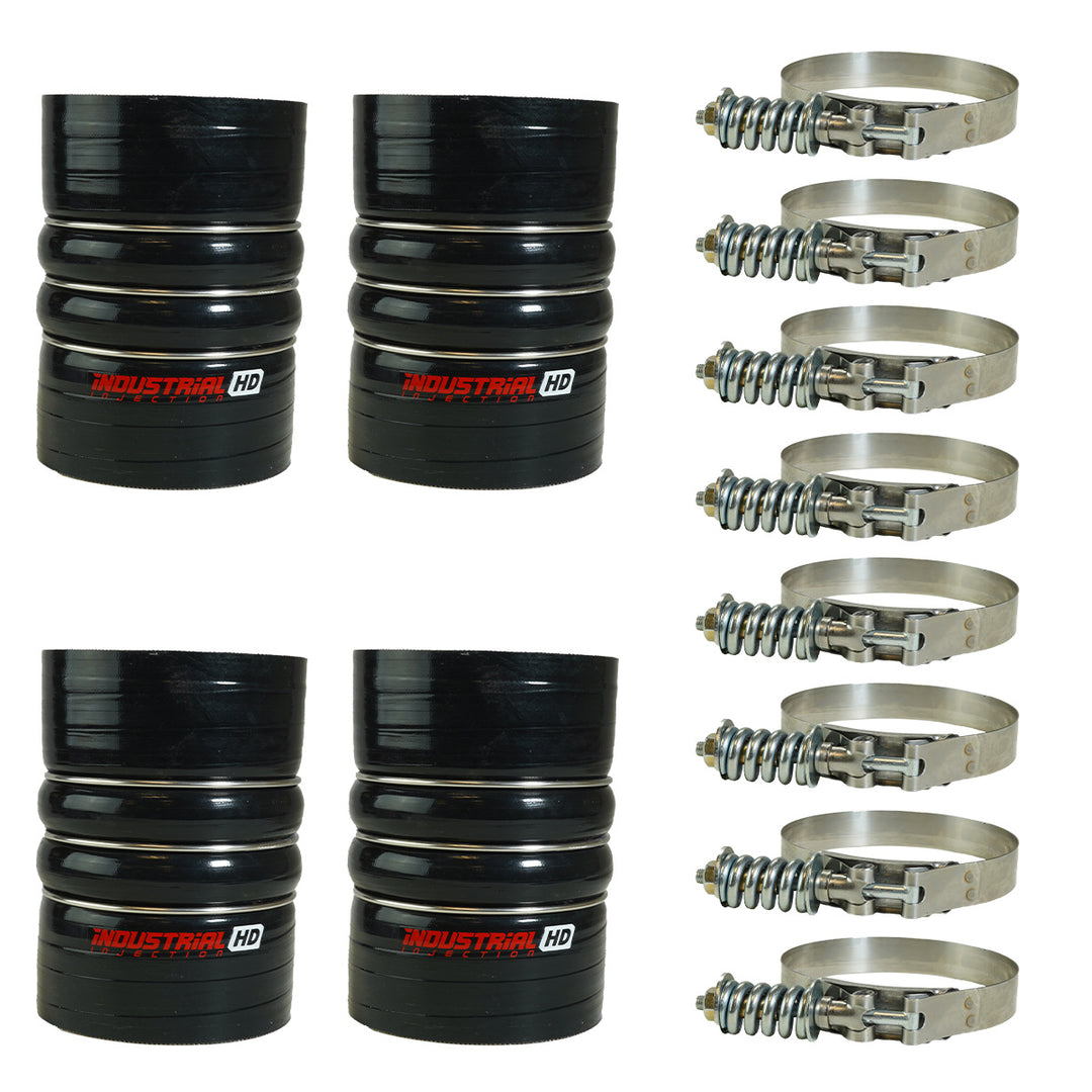 Industrial Injection CAC boot kit with 4-ply boots and spring-loaded T-bolt clamps.