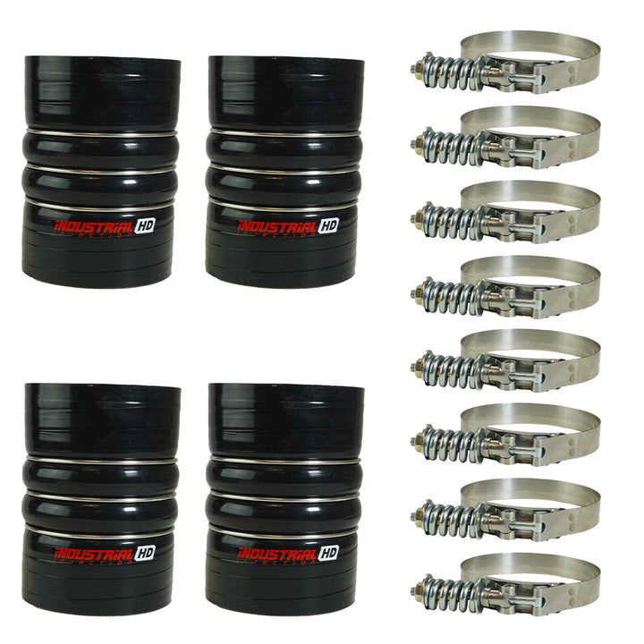 Industrial Injection CAC boot kit with 4-ply boots and spring-loaded T-bolt clamps.
