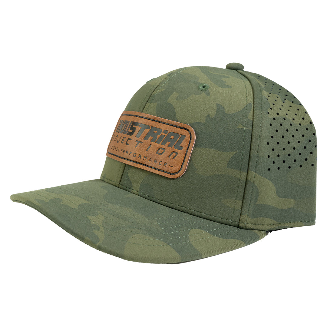 Industrial Injection Green Camo Tech Hat - Performance Fabric Trucker - Industrial Injection