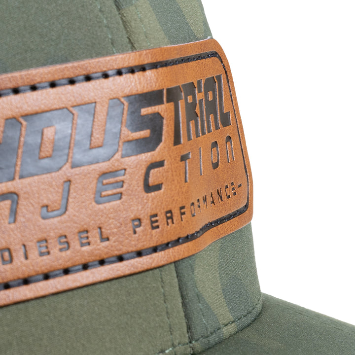 Industrial Injection Green Camo Tech Hat - Performance Fabric Trucker - Industrial Injection