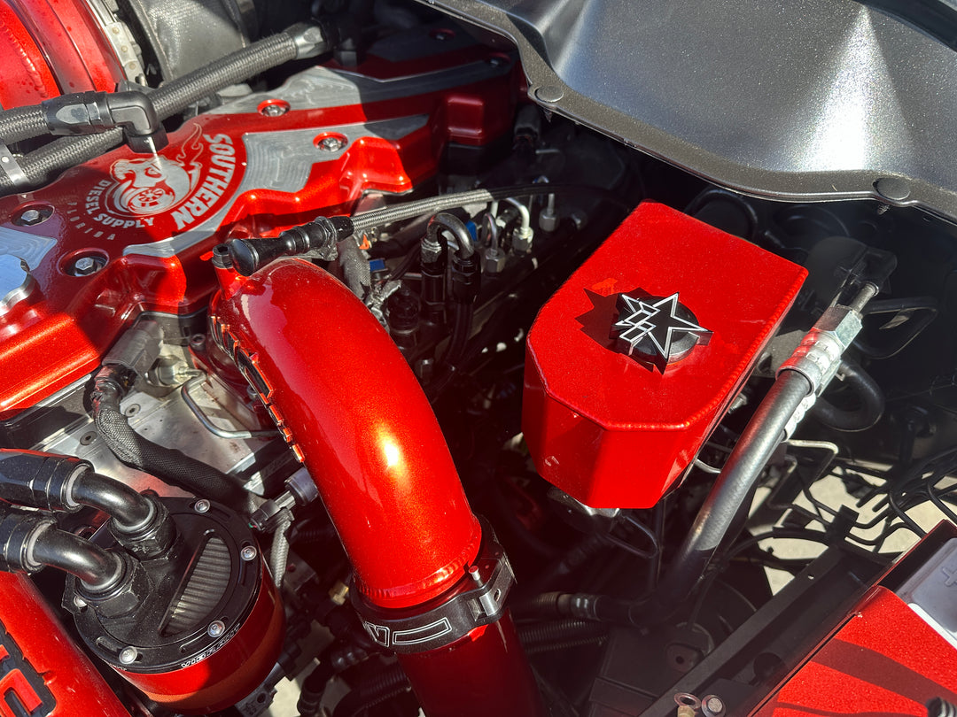 Industrial Injection Billet Brake Reservoir Cap – Black Anodized (1994–2024 RAM Cummins) - Industrial Injection
