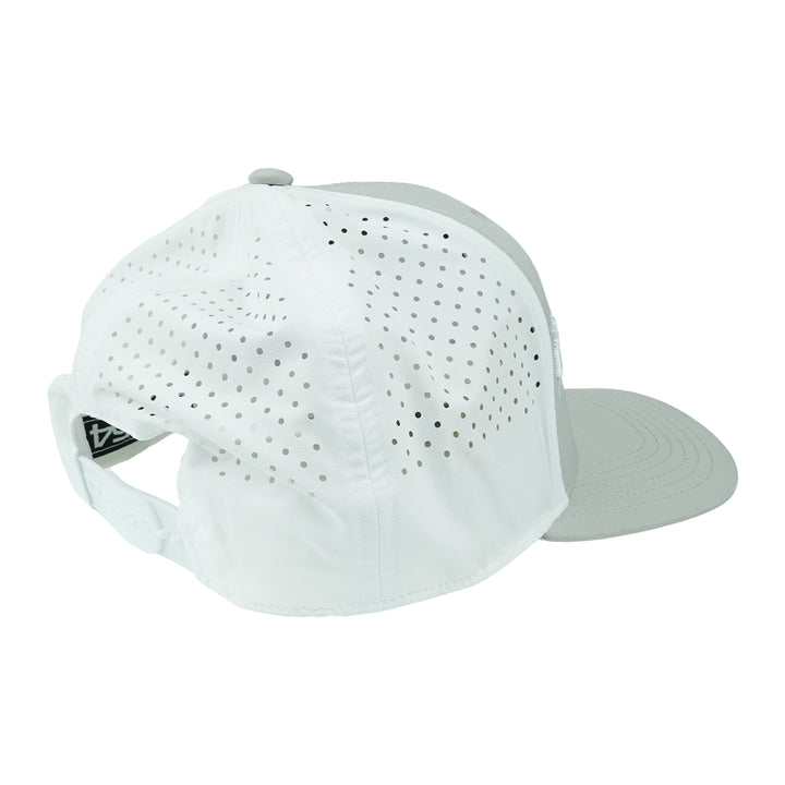 Industrial Injection gray and white tech trucker hat for everyday wear