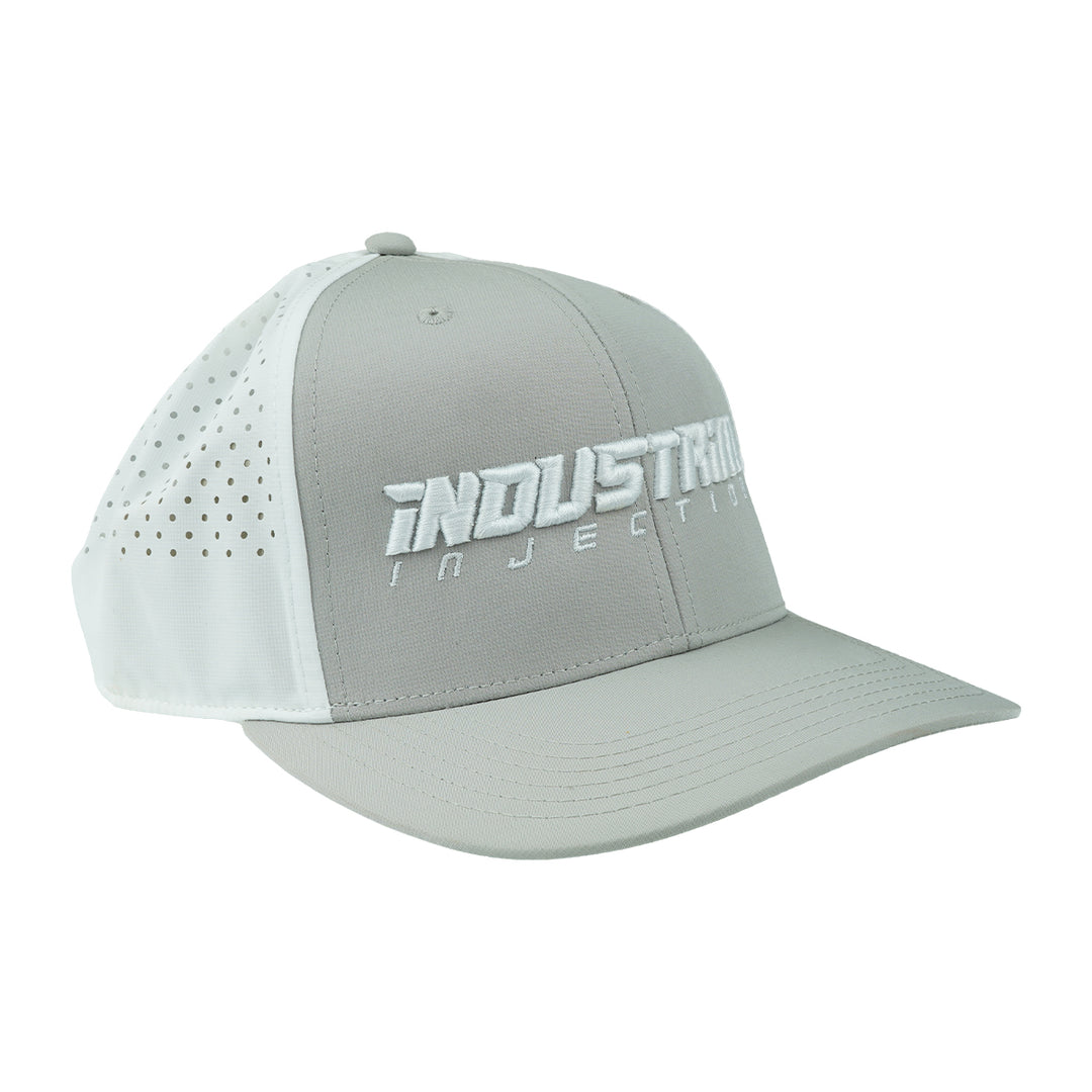 Industrial Injection Gray &amp; White Performance Trucker Hat