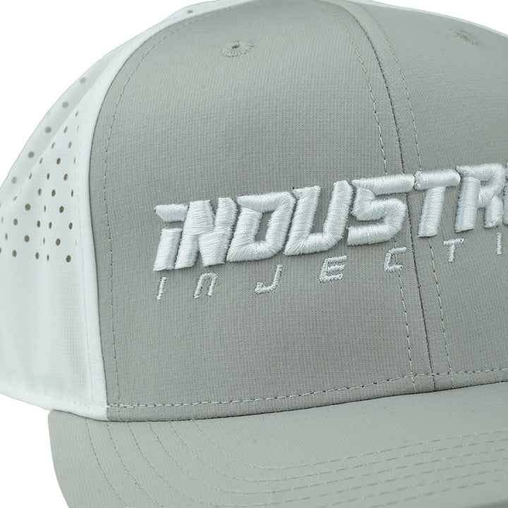 Industrial Injection Gray &amp; White Performance Trucker Hat