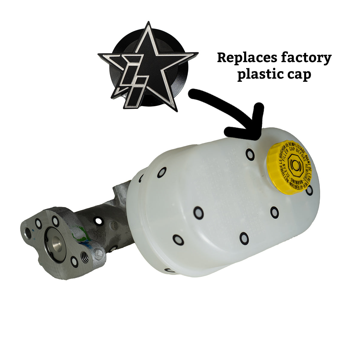 Industrial Injection Billet Brake Reservoir Cap – Black Anodized (1994–2024 RAM Cummins) - Industrial Injection
