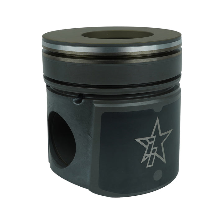 Industrial Injection X Series coated and chamfered diesel performance piston with thermal barrier coating and premium PVD ring pack
