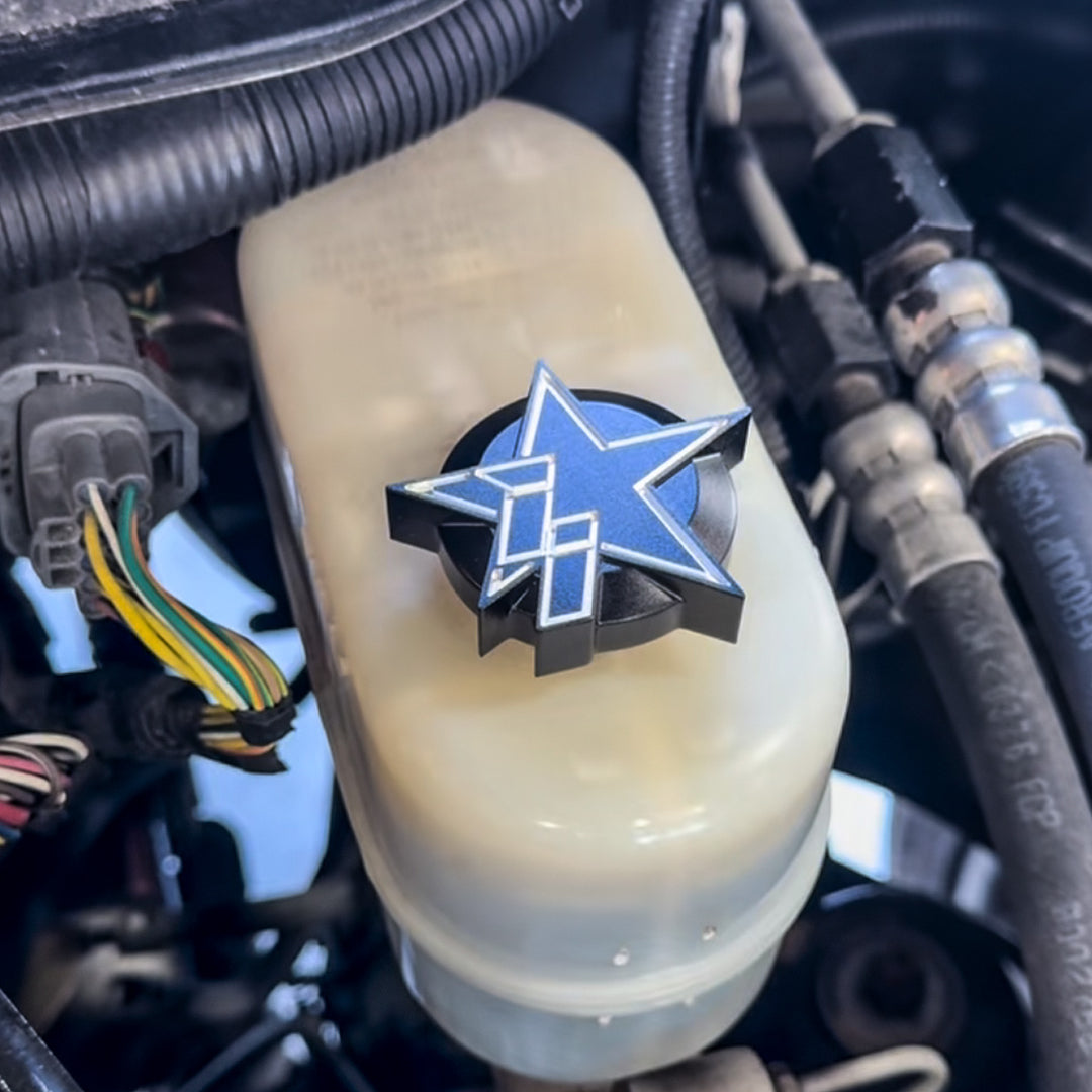 Industrial Injection Billet Brake Reservoir Cap – Black Anodized (1994–2024 RAM Cummins) - Industrial Injection