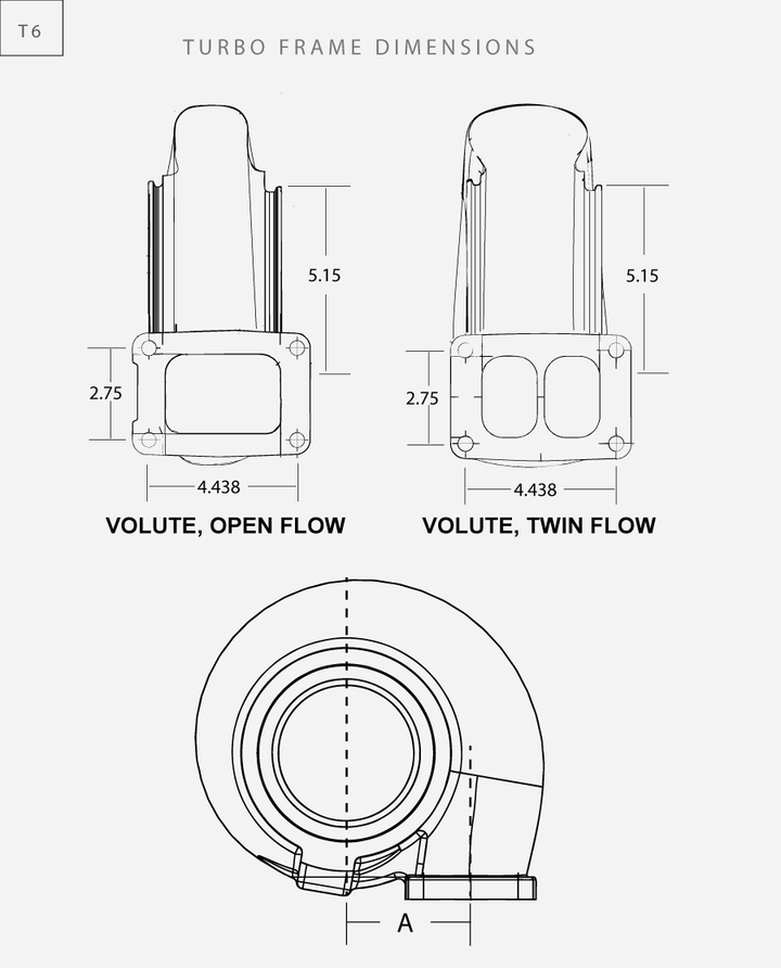 BorgWarner1.60 A/R T-6 Twin Flow Turbine Housing (110mm) - Industrial Injection