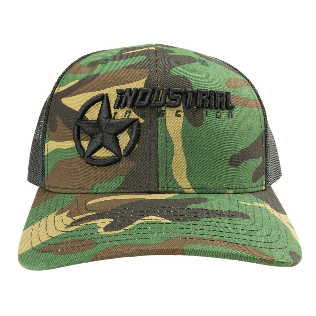 Star Crusher Camo Mesh Snapback Hat | Industrial Injection