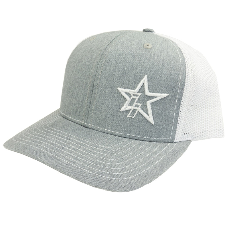 Gray/White Snapback White Star Logo Hat - Industrial Injection