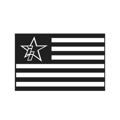II Star Logo American Flag Sticker Black - Industrial Injection