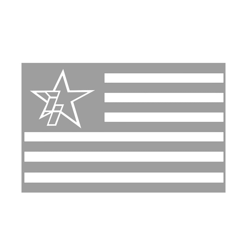 II Star Logo American Flag Sticker Silver - Industrial Injection