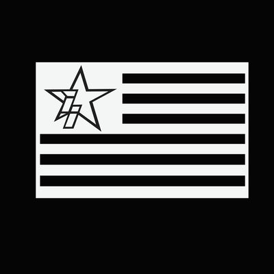 II Star American Flag Sticker White - Industrial Injection