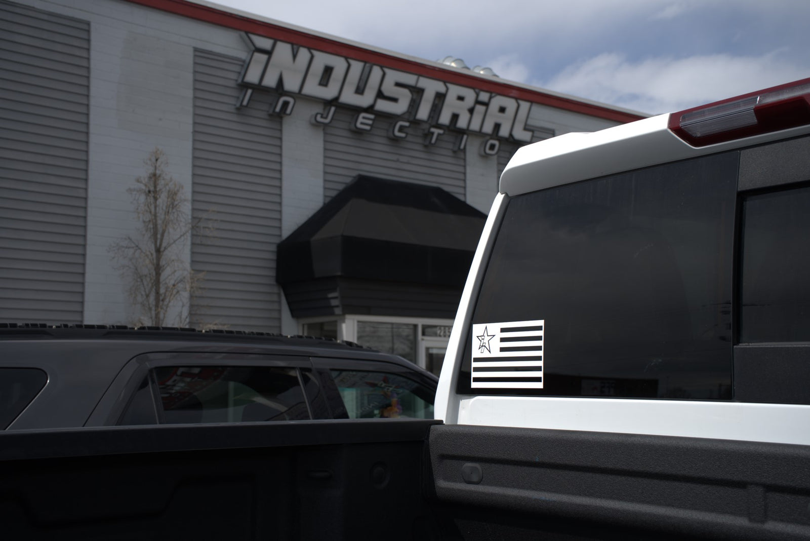 II Star Logo American Flag Sticker Silver - Industrial Injection