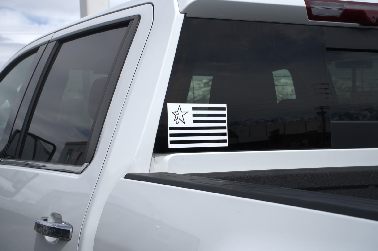 II Star American Flag Sticker White - Industrial Injection