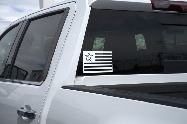 II Star American Flag Sticker White - Industrial Injection